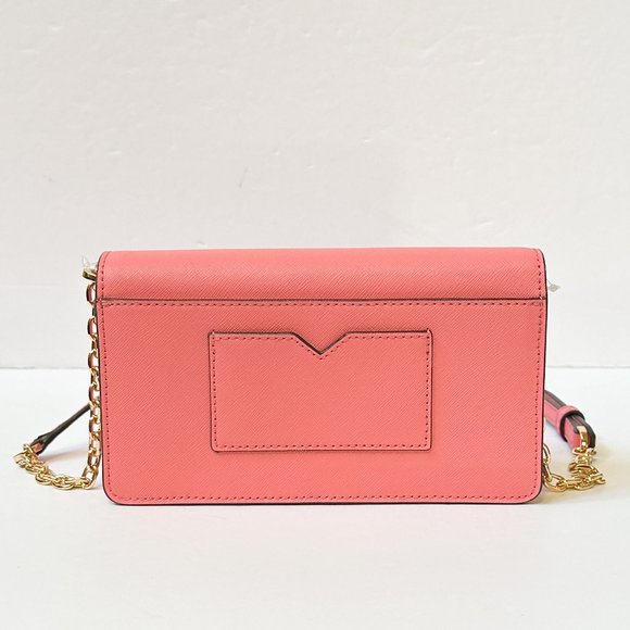 Michael Kors Jet Set Travel Small Envelope Crossbody Bag Wallet Clutch Tea Rose - Picture 4 of 11